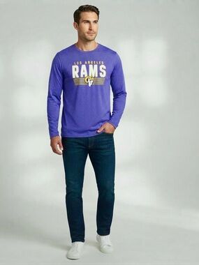 NFL Los Angeles Rams Long Sleeve T-Shirt Purple Men's Size 2XL Graphic T NWOT